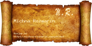 Michna Rozmarin névjegykártya